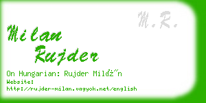 milan rujder business card